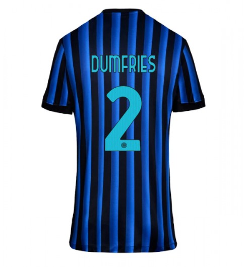 Inter Milan Denzel Dumfries #2 Domácí Dres pro Dámské 2025-26 Krátký Rukáv Inter Milan Denzel Dumfries #2 Domácí Dres pro Dámské 2025-26 Krátký Rukáv